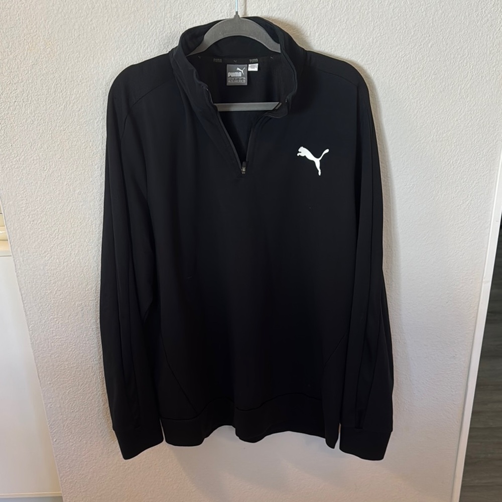 Puma Black Zip Up Sweater with High Collar